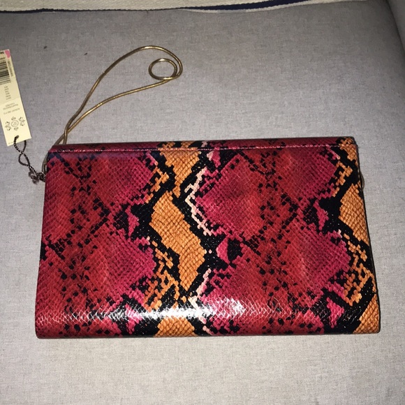 KATE LANDRY python bag oxblood snake print faux leather NWT - Picture 8 of 9